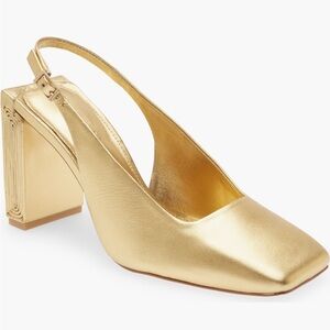 NIB Cult Gaia Terri Slingback Pump31/2"'heel Leather upper,lining Made in Brazil